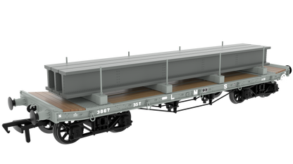 985013 WD 35T Rectank No.3867 LMS Grey (Girder Load on Bolsters)