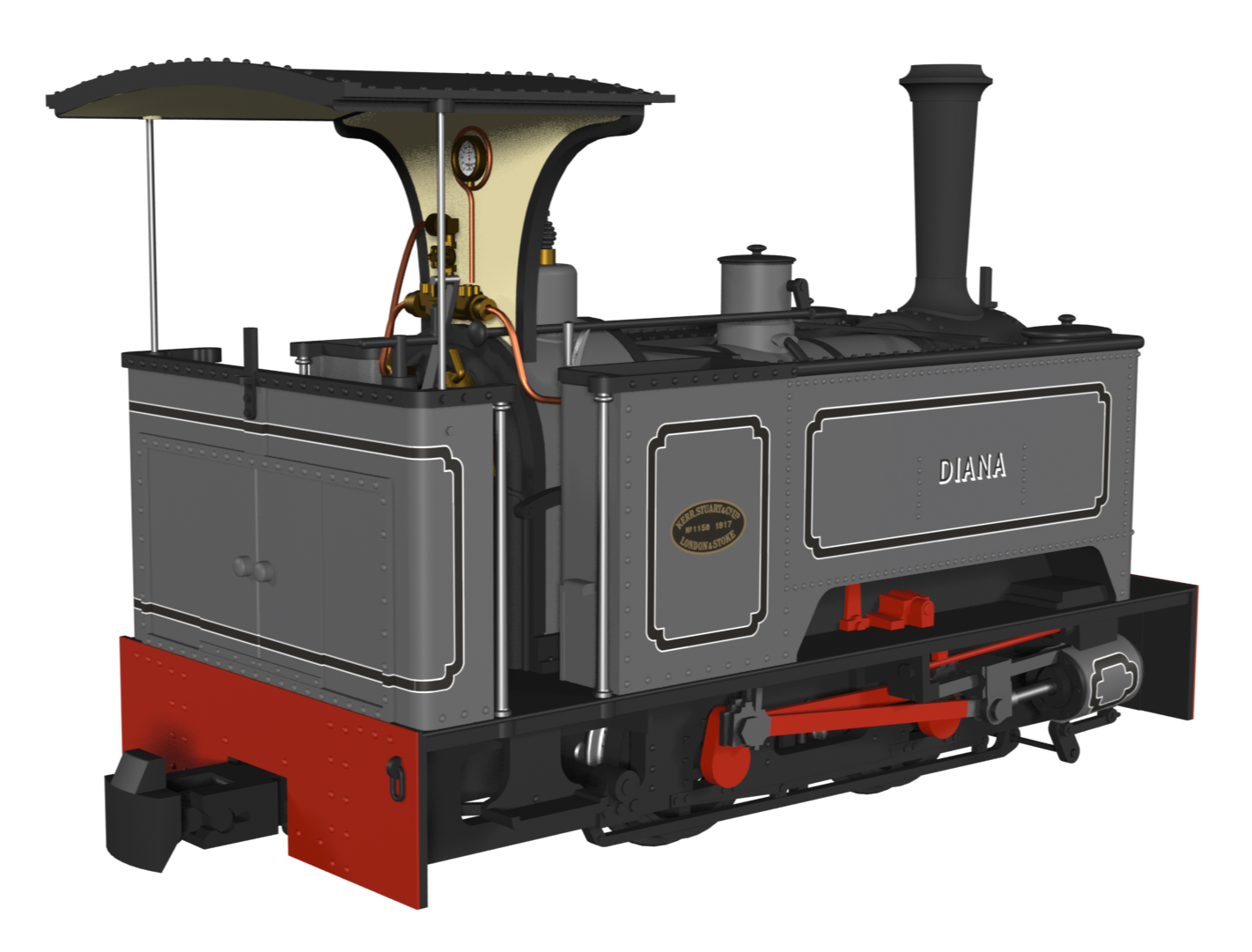 Sirdar Class 0-4-0 Kerr, Stuart & Co. Long-Tank 'Diana’ Lined Grey (As Preserved) Steam Locomotive - DCC Fitted