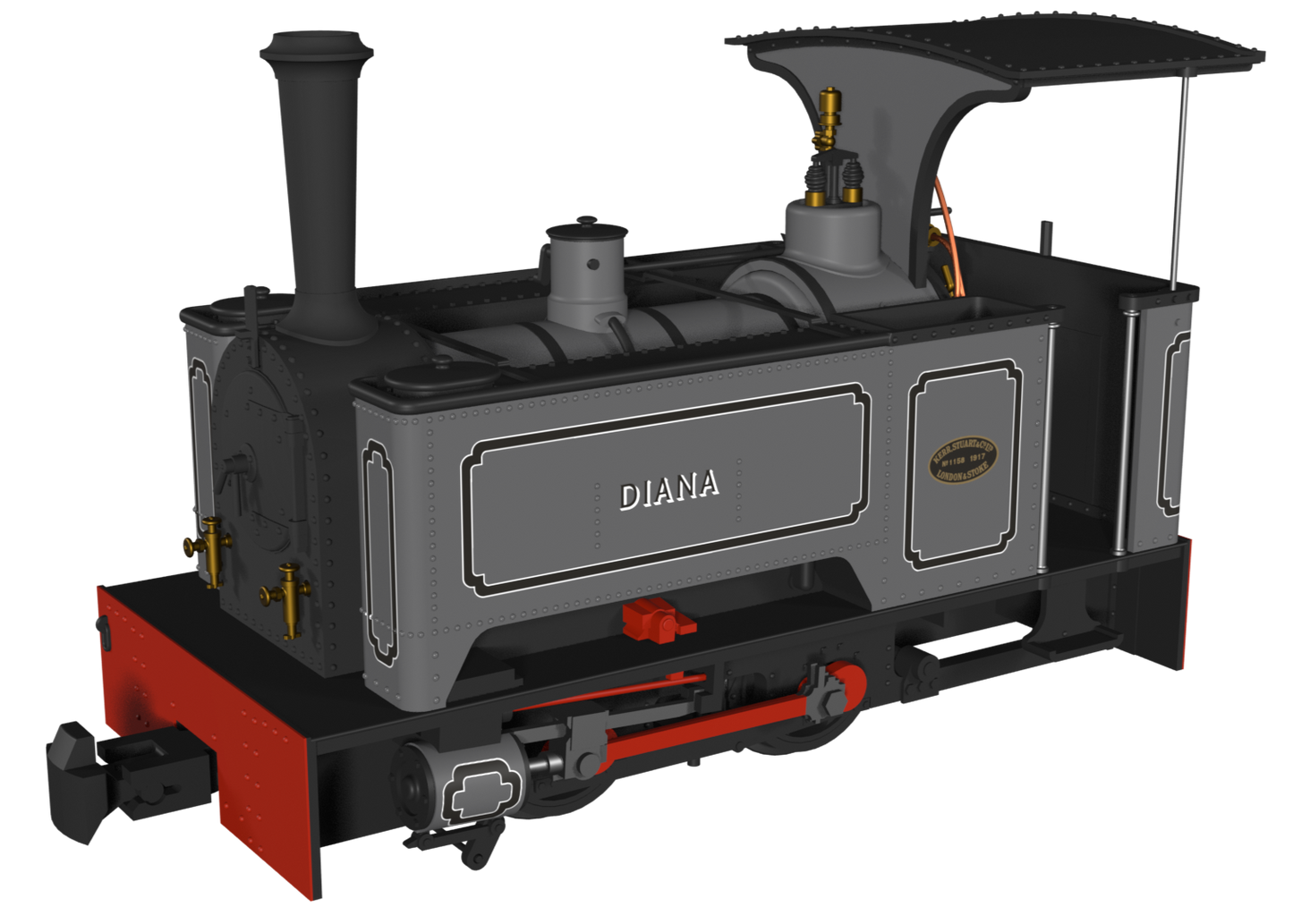 Sirdar Class 0-4-0 Kerr, Stuart & Co. Long-Tank 'Diana’ Lined Grey (As Preserved) Steam Locomotive - DCC Fitted