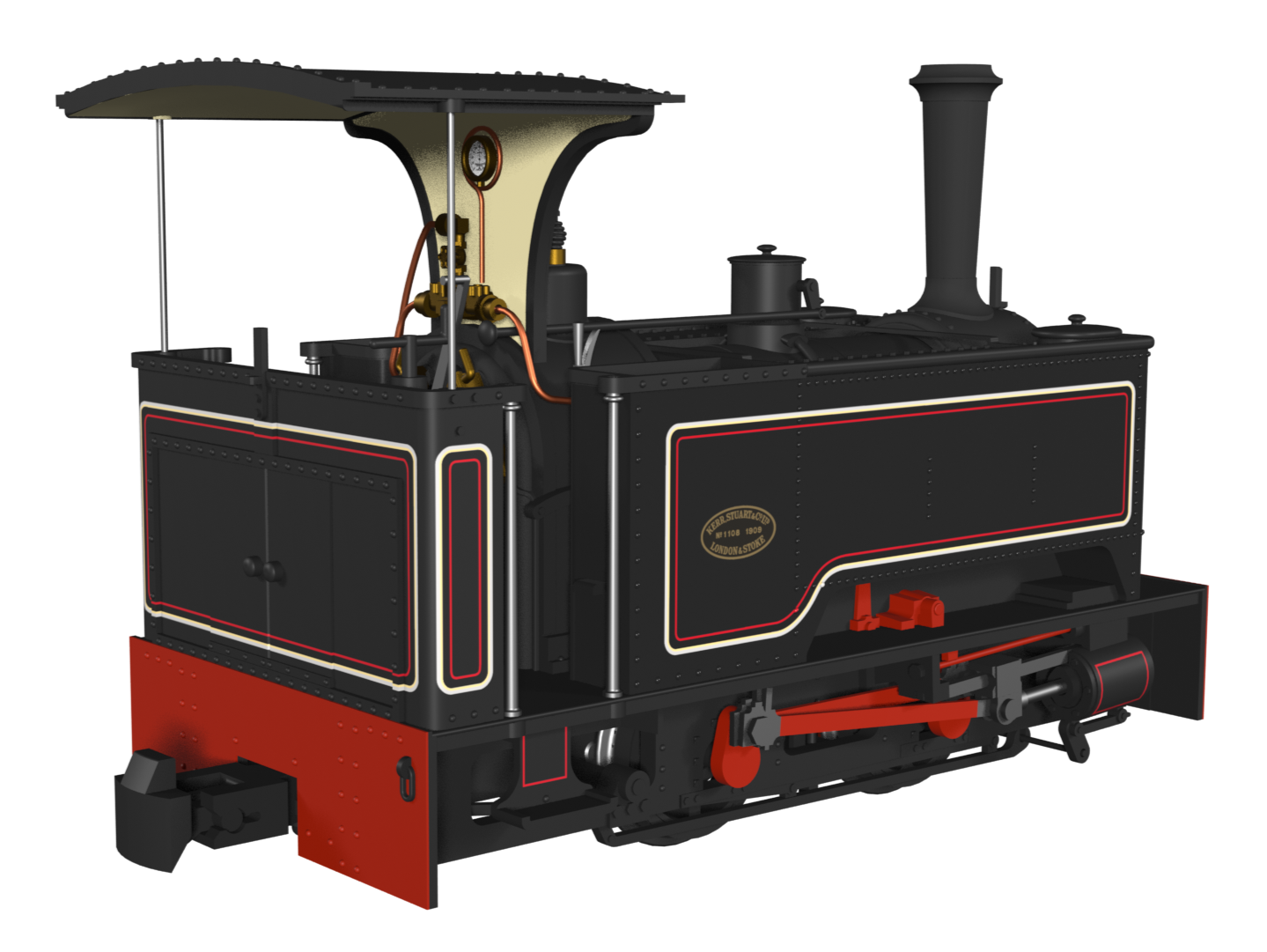 Sirdar Class 0-4-0 Kerr, Stuart & Co. Long-Tank Lined Black Steam Locomotive