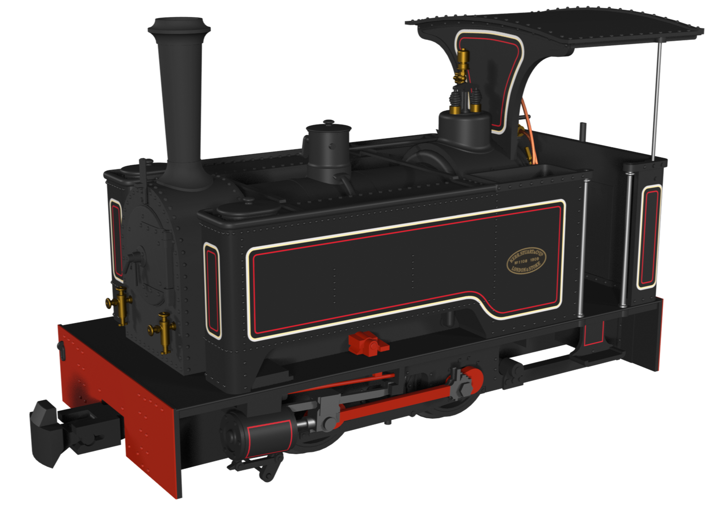 Sirdar Class 0-4-0 Kerr, Stuart & Co. Long-Tank Lined Black Steam Locomotive