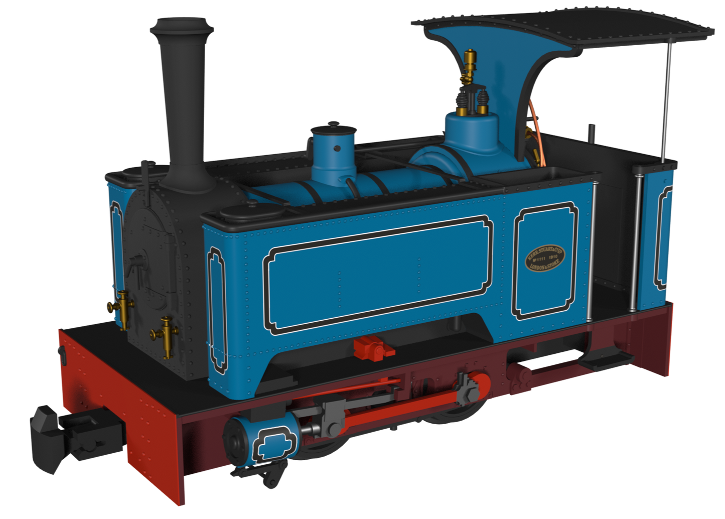 Sirdar Class 0-4-0 Kerr, Stuart & Co. Long-Tank Lined Blue Steam Locomotive