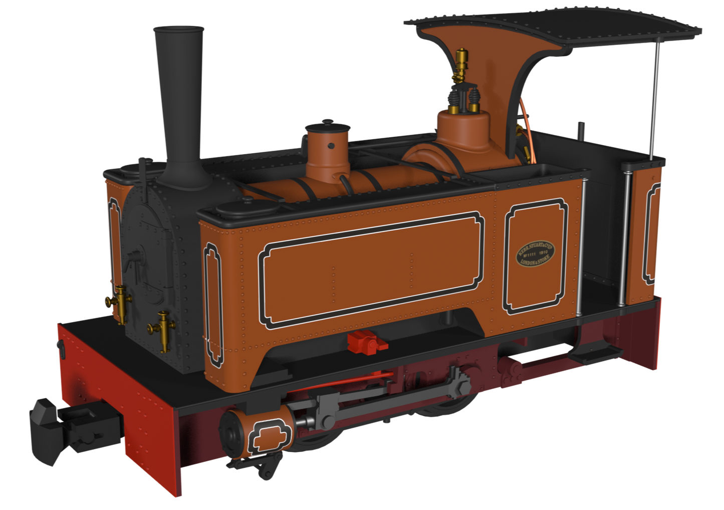 Sirdar Class 0-4-0 Kerr, Stuart & Co. Long-Tank Lined Burnt Orange Steam Locomotive - DCC Fitted