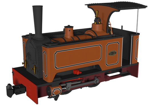 Sirdar Class 0-4-0 Kerr, Stuart & Co. Long-Tank Lined Burnt Orange Steam Locomotive - DCC Fitted