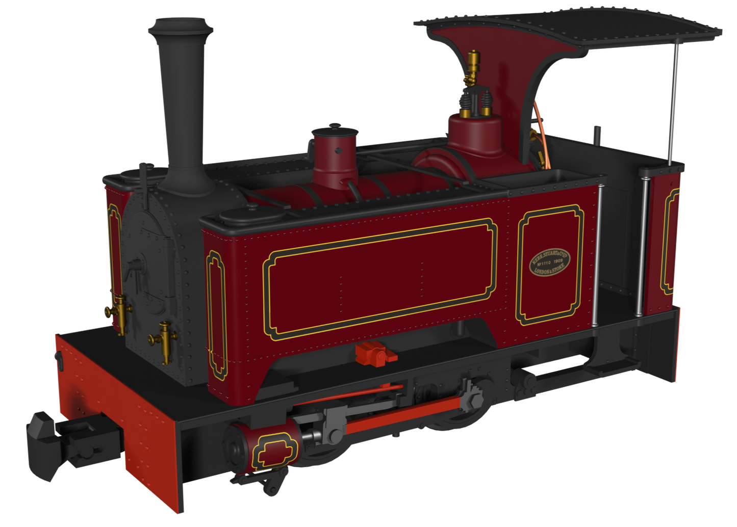 Sirdar Class 0-4-0 Kerr, Stuart & Co. Long-Tank Lined Maroon Steam Locomotive - DCC Fitted