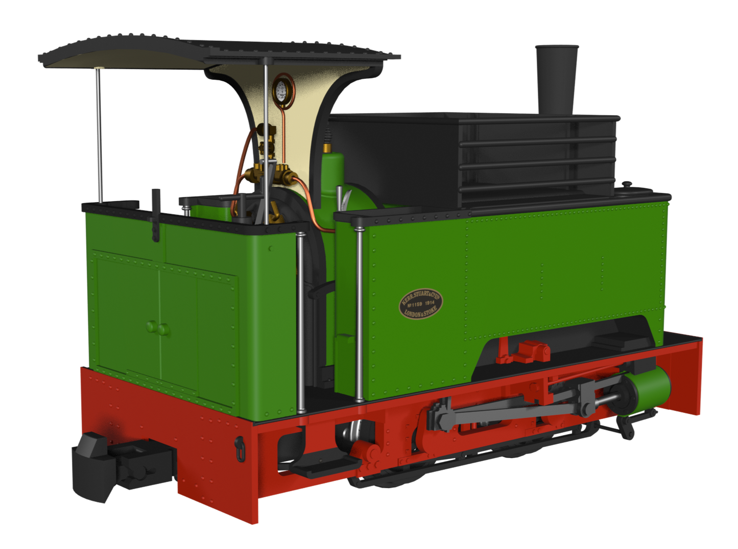 Sirdar Class 0-4-0 Kerr, Stuart & Co. Long-Tank Plain Green Steam Locomotive