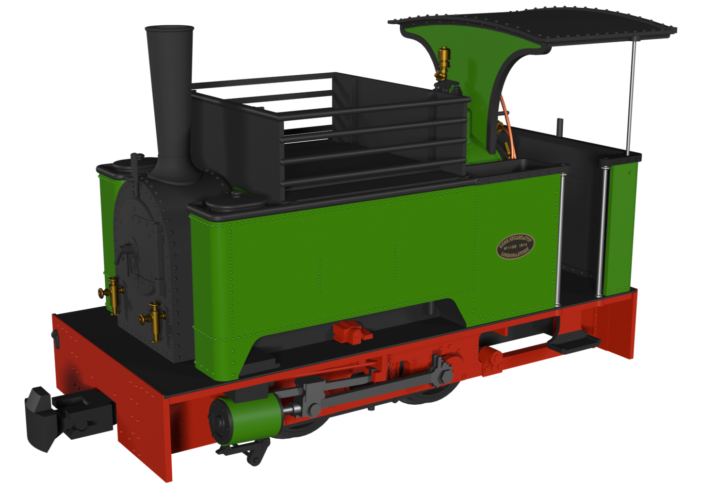 Sirdar Class 0-4-0 Kerr, Stuart & Co. Long-Tank Plain Green Steam Locomotive
