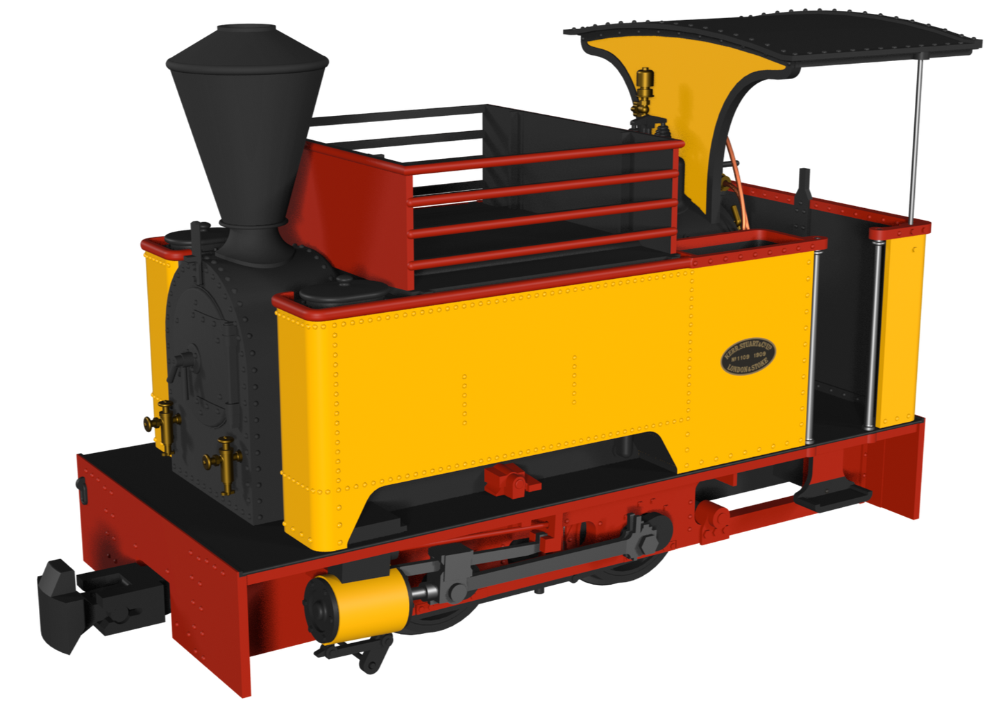 Sirdar Class 0-4-0 Kerr, Stuart & Co. Long-Tank Plain Yellow Steam Locomotive - DCC Fitted