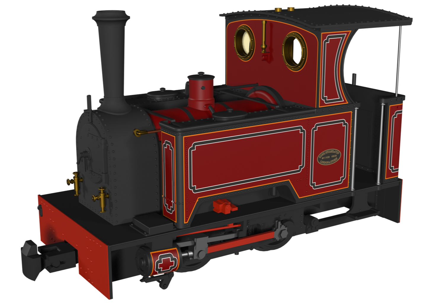 Sirdar Class 0-4-0 Kerr, Stuart & Co. Short-Tank 'What If' - FR Lined Red Steam Locomotive - DCC Fitted