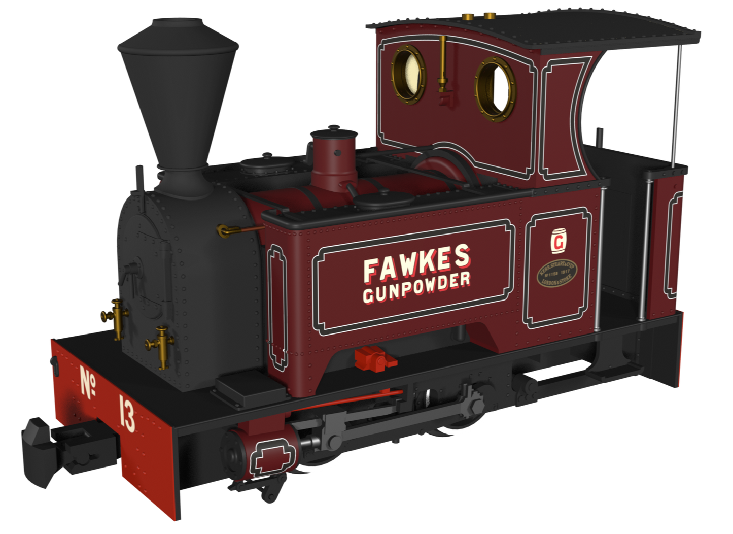 Sirdar Class 0-4-0 Kerr, Stuart & Co. Short-Tank 'What If' - G. Fawkes Lined Maroon Steam Locomotive - DCC Fitted