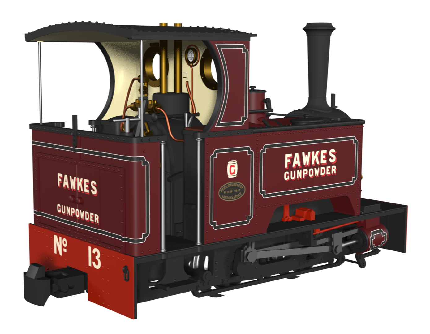 Sirdar Class 0-4-0 Kerr, Stuart & Co. Short-Tank 'What If' - G. Fawkes Lined Maroon Steam Locomotive - DCC Fitted