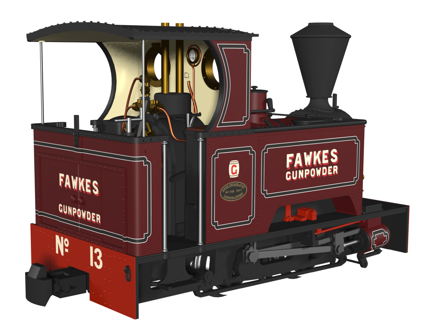 Sirdar Class 0-4-0 Kerr, Stuart & Co. Short-Tank 'What If' - G. Fawkes Lined Maroon Steam Locomotive - DCC Fitted