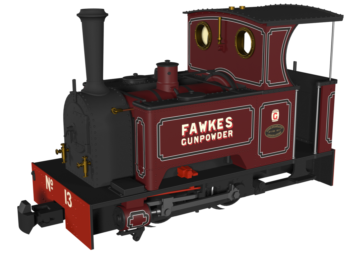 Sirdar Class 0-4-0 Kerr, Stuart & Co. Short-Tank 'What If' - G. Fawkes Lined Maroon Steam Locomotive - DCC Fitted