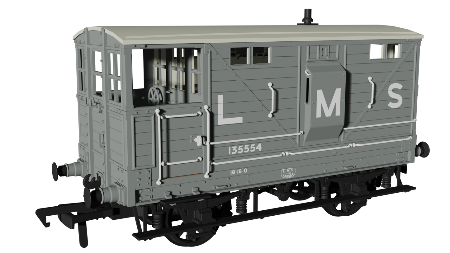 LNWR D17b Brake - LMS (pre-36) No.135554
