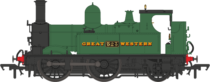 GWR 517 Class 0-4-2 523 G.W. Green 'Great Western' Steam Locomotive - DCC Fitted