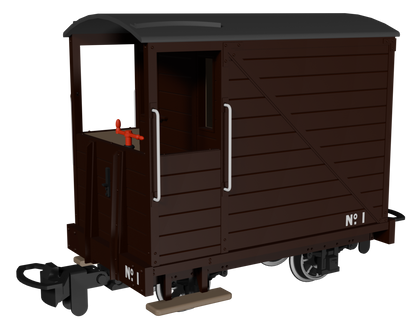 Single Veranda Brake Van -  Plain Brown No.1