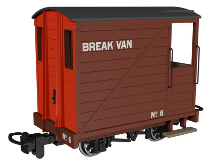 Single Veranda Brake Van -  Brown with Red Ends No.6