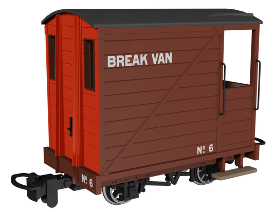 Single Veranda Brake Van -  Brown with Red Ends No.6