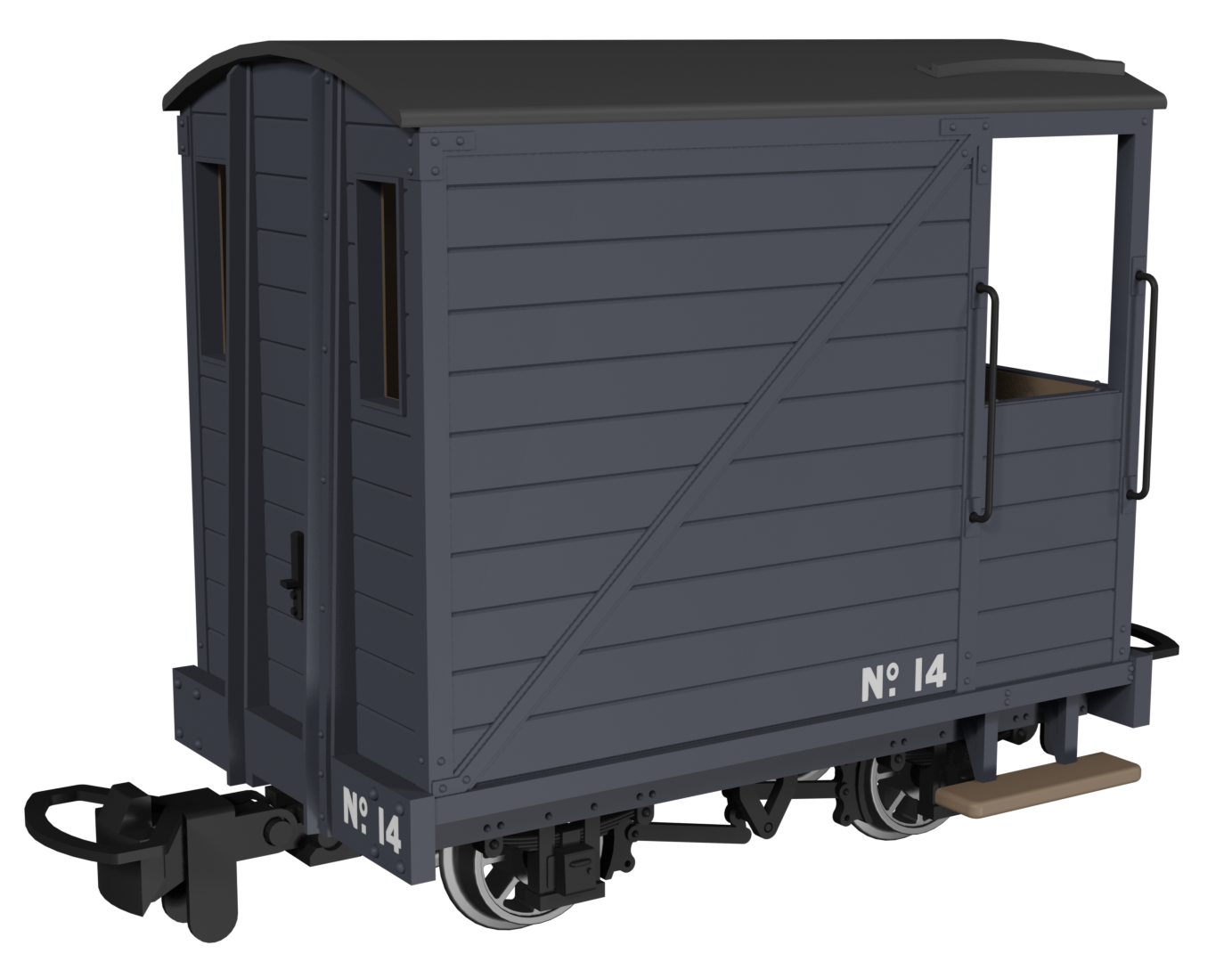 Single Veranda Brake Van -  Plain Dark Grey No.14