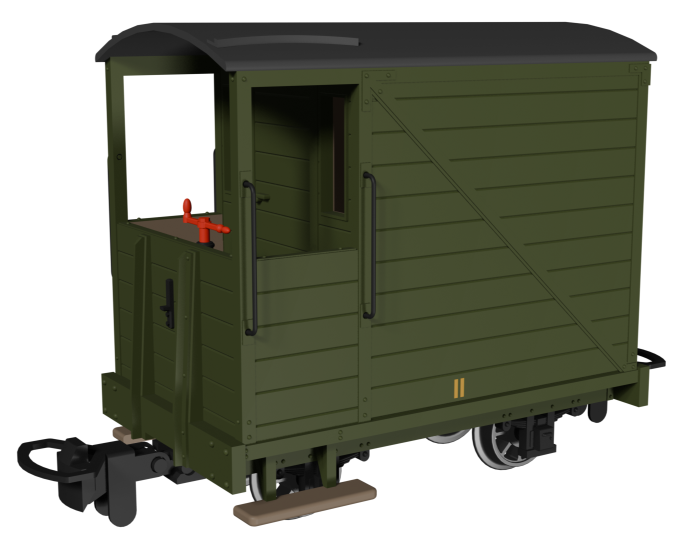 Single Veranda Brake Van -  Plain Green No.11