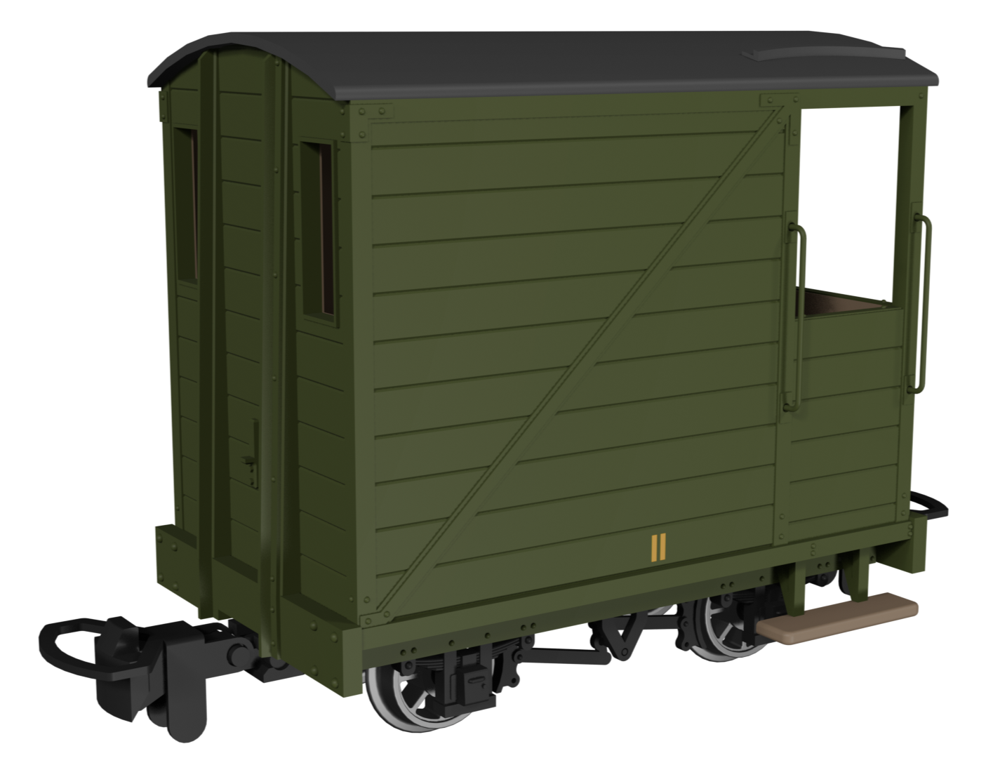 Single Veranda Brake Van -  Plain Green No.11