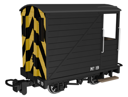 Single Veranda Brake Van -  Black with Wasp Stripes No.19