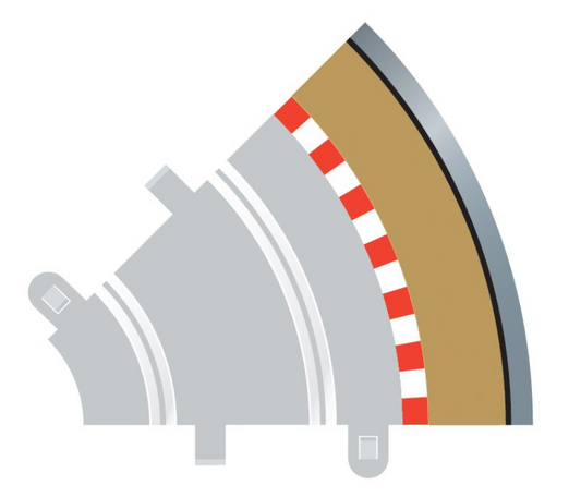 Radius 1 Curve Outer Borders 45° x 4