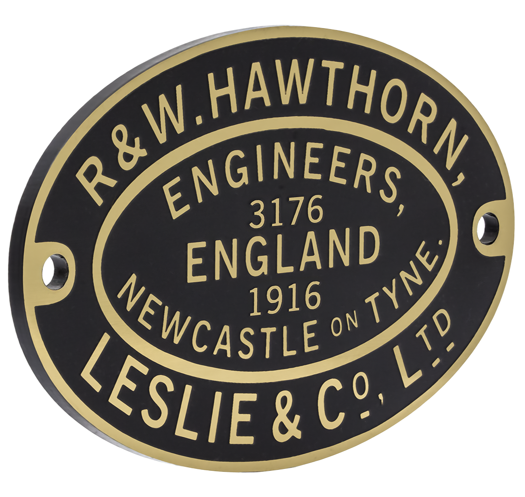 Hawthorn Leslie Worksplate Third Size Replica – 3176 Port of London Authority no 56