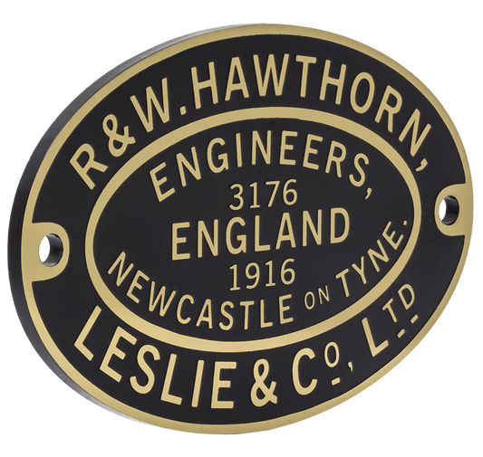 Hawthorn Leslie Worksplate Third Size Replica – 3176 Port of London Authority no 56