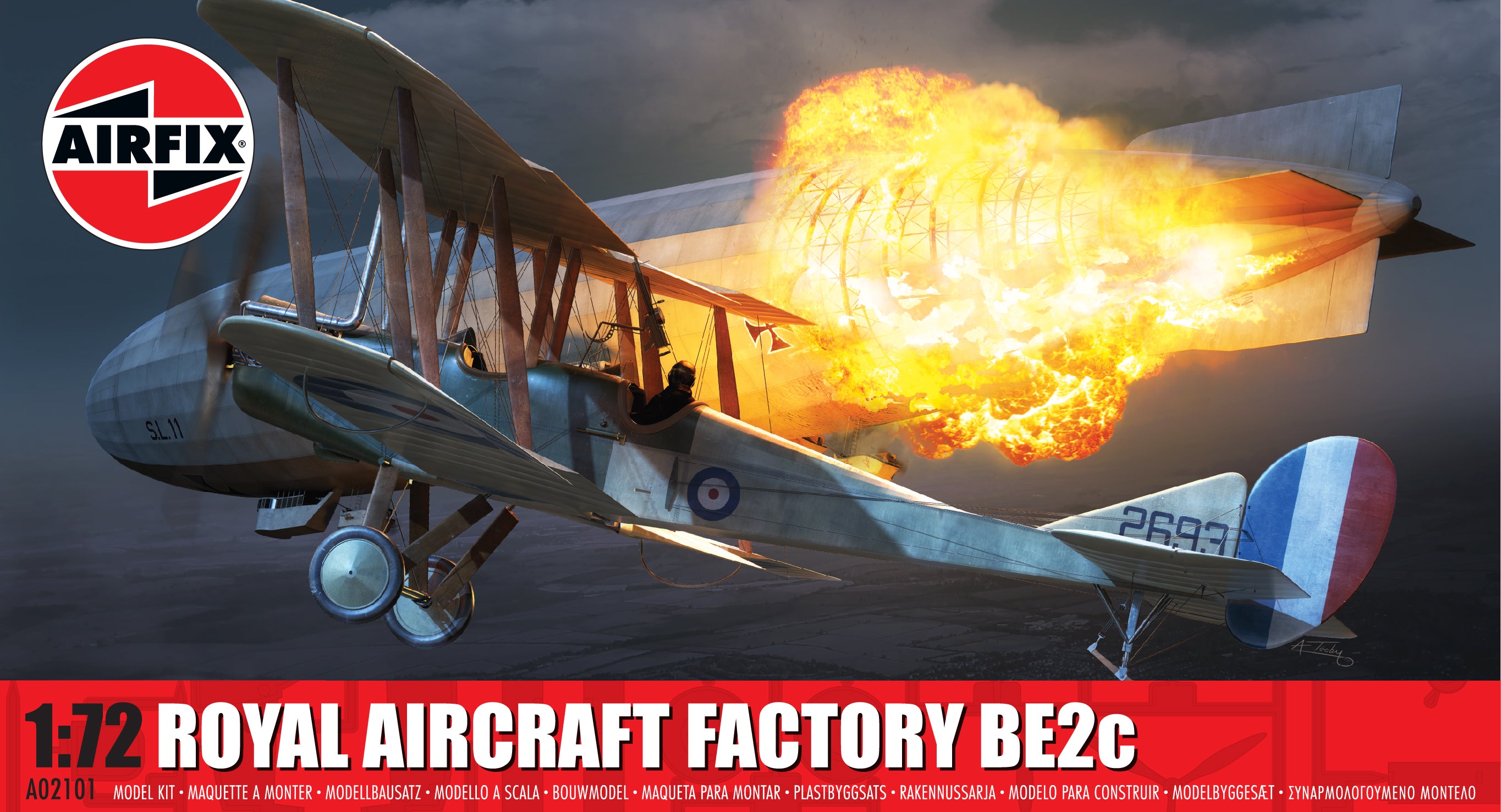Airfix A02101 Royal Aircraft Factory BE2c Model Kit – Rails