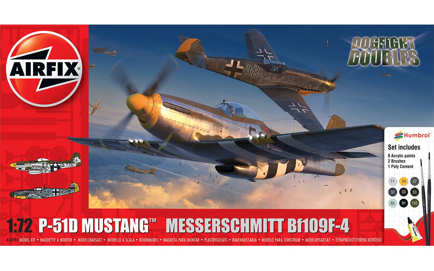 P-51D Mustang vs Bf109F-4 Dogfight Double Model Kit