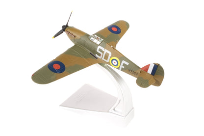 Pre-Owned AA27603 Hawker Hurricane MK1 Royal Air Force Ginger Lacey NO 501 colours with Gear with stand