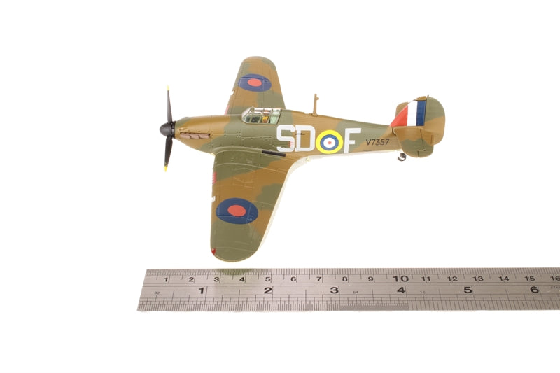 Pre-Owned AA27603 Hawker Hurricane MK1 Royal Air Force Ginger Lacey NO 501 colours with Gear with stand