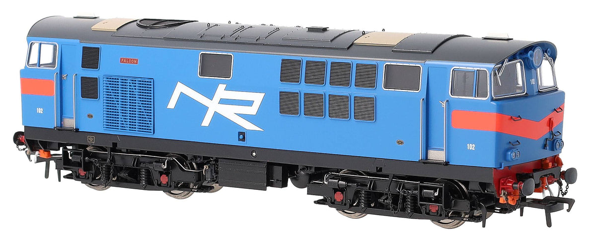 IRM1336-DCC NIR 101 Class Hunslet 102 'Falcon' Blue (red chevrons) Diesel Locomotive - DCC Sound