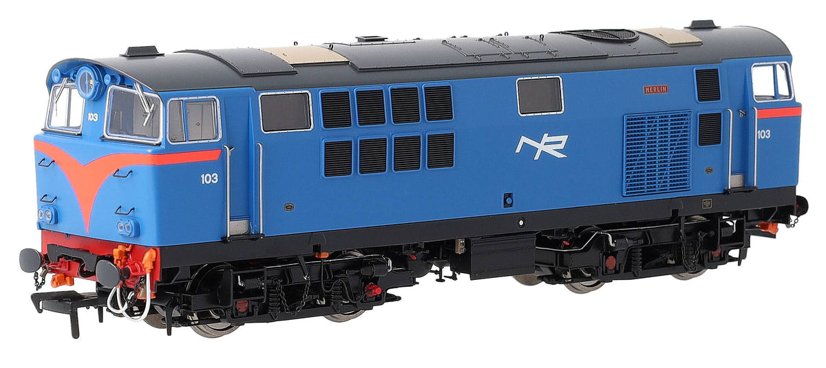 IRM1338-DCC NIR 101 Class Hunslet 103 'Merlin' Blue (red arc) Diesel Locomotive - DCC Sound