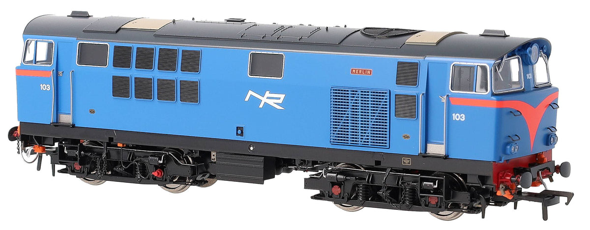 IRM1338-DCC NIR 101 Class Hunslet 103 'Merlin' Blue (red arc) Diesel Locomotive - DCC Sound