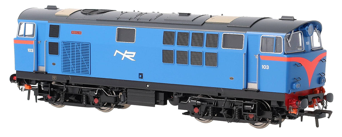 IRM1338-DCC NIR 101 Class Hunslet 103 'Merlin' Blue (red arc) Diesel Locomotive - DCC Sound