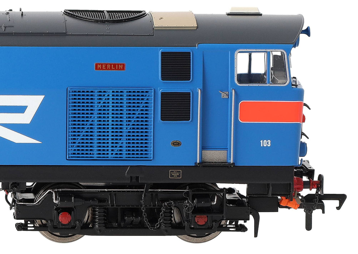 IRM1329 NIR 101 Class Hunslet 103 'Merlin' Blue (red chevrons) Diesel Locomotive