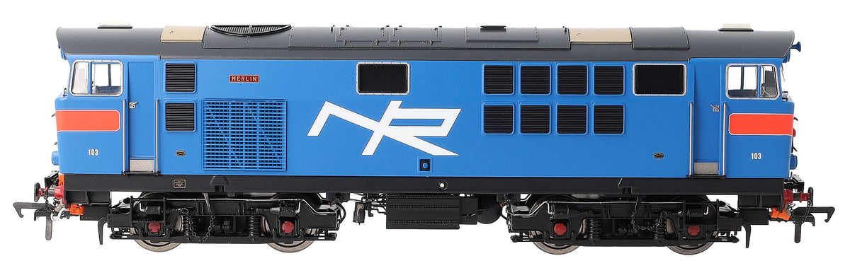 IRM1329 NIR 101 Class Hunslet 103 'Merlin' Blue (red chevrons) Diesel Locomotive
