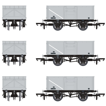 BR 16T Mineral - 1/108 - BR Freight Grey (Original text on black panels) Triple Pack - Pack C