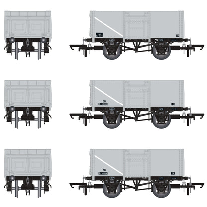 BR 16T Mineral - 1/109 - BR Freight Grey (Original text on black panels) Triple Pack - Pack F