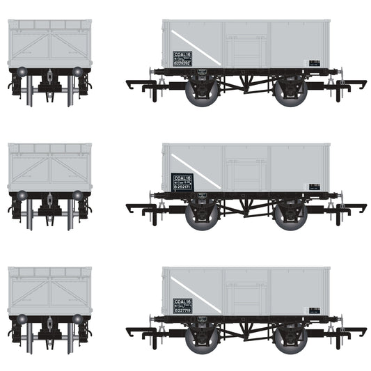 BR 16T Mineral - COAL 16 (Rebody) - BR Freight Grey (Pre-TOPS COAL 16) Triple Pack - Pack N