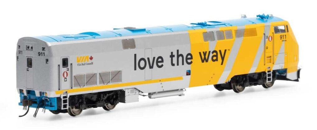 HO P42DC Locomotive With DCC & Sound, VIA, Love The Way #911 Diesel Locomotive - DCC Sound