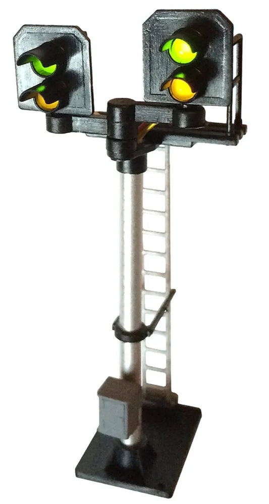 2 Aspect Distant (Y/G) Standard Stepped T Junction Square Head Signal