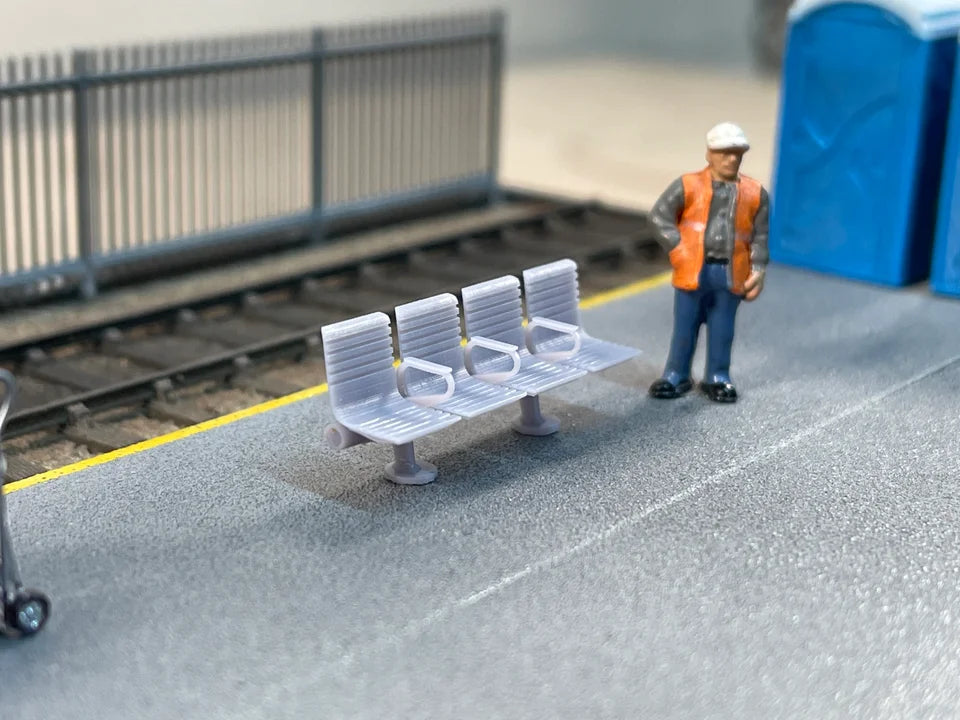 OO Gauge Modern Benches (Pack of 3) - Unpainted