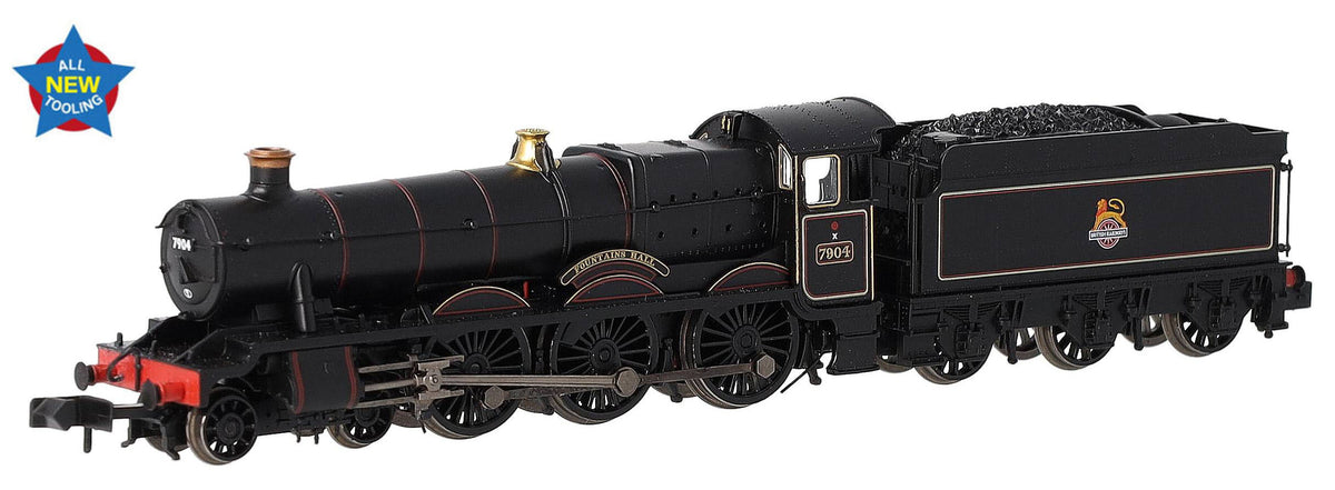 372-451 GWR 'Modified Hall' 7904 'Fountains Hall' BR Lined Black (Early Emblem) Steam Locomotive