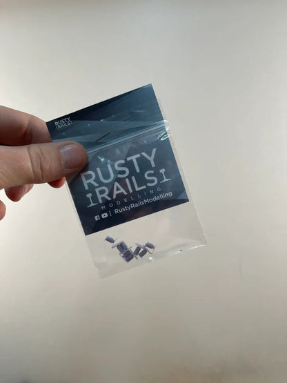 OO Gauge Rectangle Buffers (Pack of 8) - Unpainted