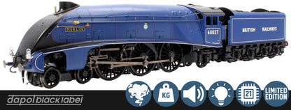 Black Label Class A4 Merlin Experimental Purple Unvalanced 4-6-2 No.60027 Steam Locomotive - DCC Sound & Smoke