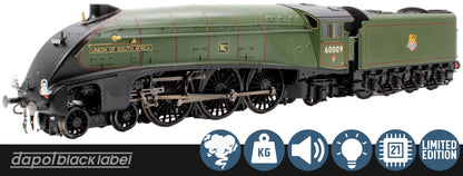 Black Label Class A4 Union of South Africa BR Green (Early Crest) Unvalanced 4-6-2 No.60009 Steam Locomotive - DCC Sound & Smoke