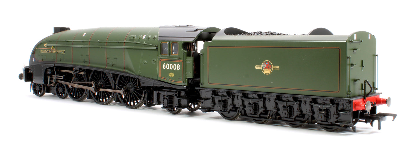 Black Label Class A4 Dwight D. Eisenhower BR Green (Late Crest) Unvalanced 4-6-2 No.60008 Steam Locomotive - DCC Sound & Smoke